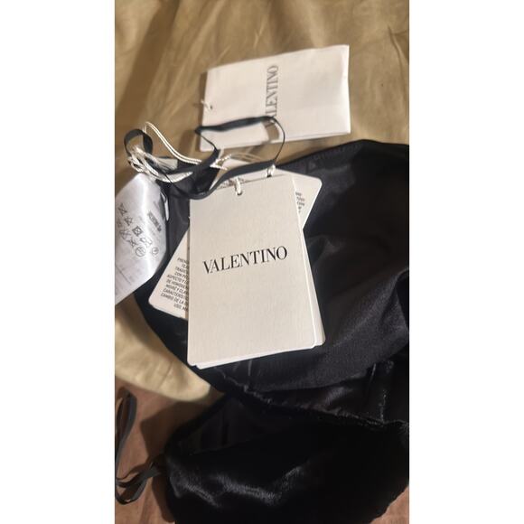 Valentino Velvet Halter Crop Top Black Size 10 - Picture 6 of 8